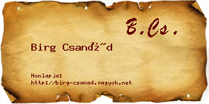 Birg Csanád névjegykártya